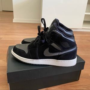 Black Suede and Grey Nike Jordan 1 Mids